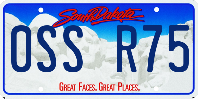 SD license plate 0SSR75