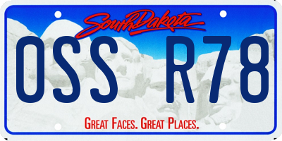 SD license plate 0SSR78