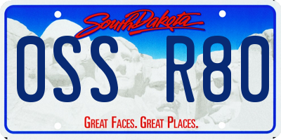 SD license plate 0SSR80