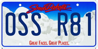 SD license plate 0SSR81