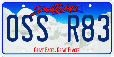 SD license plate 0SSR83
