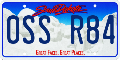 SD license plate 0SSR84