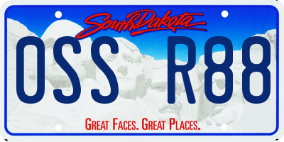SD license plate 0SSR88