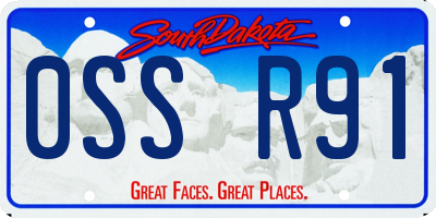 SD license plate 0SSR91