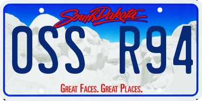 SD license plate 0SSR94