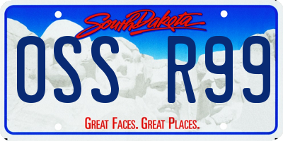 SD license plate 0SSR99