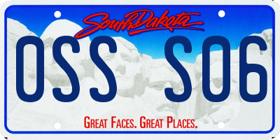 SD license plate 0SSS06