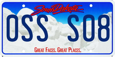 SD license plate 0SSS08
