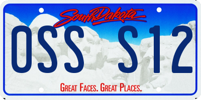 SD license plate 0SSS12