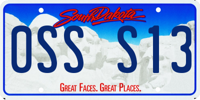 SD license plate 0SSS13