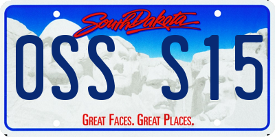 SD license plate 0SSS15