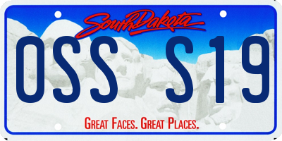 SD license plate 0SSS19