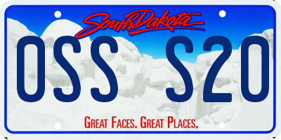 SD license plate 0SSS20