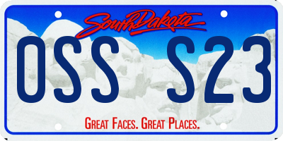 SD license plate 0SSS23