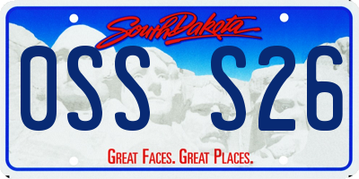 SD license plate 0SSS26