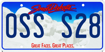 SD license plate 0SSS28