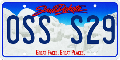 SD license plate 0SSS29