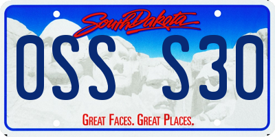 SD license plate 0SSS30