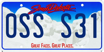 SD license plate 0SSS31