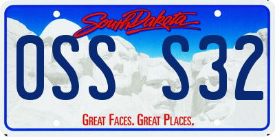 SD license plate 0SSS32