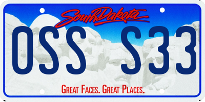 SD license plate 0SSS33