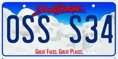 SD license plate 0SSS34