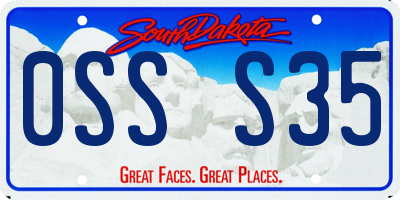 SD license plate 0SSS35