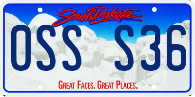 SD license plate 0SSS36