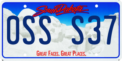 SD license plate 0SSS37