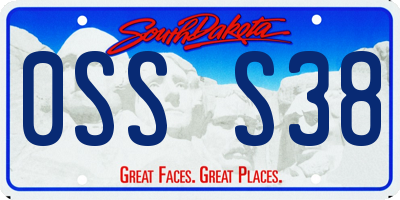 SD license plate 0SSS38