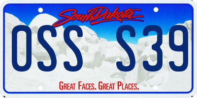 SD license plate 0SSS39