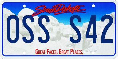SD license plate 0SSS42