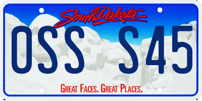 SD license plate 0SSS45