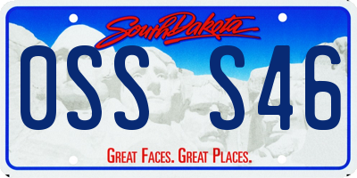 SD license plate 0SSS46