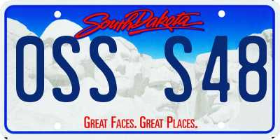 SD license plate 0SSS48