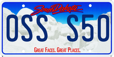 SD license plate 0SSS50