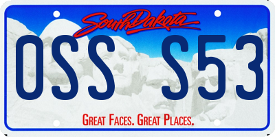 SD license plate 0SSS53