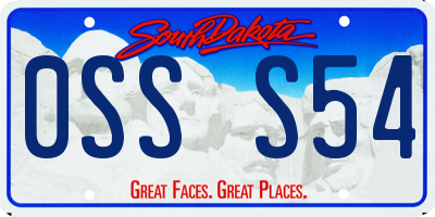 SD license plate 0SSS54