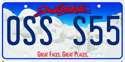 SD license plate 0SSS55