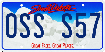SD license plate 0SSS57
