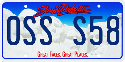 SD license plate 0SSS58