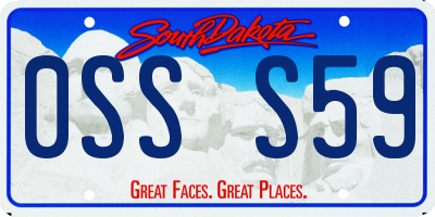 SD license plate 0SSS59