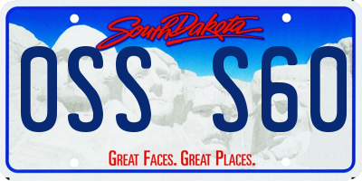 SD license plate 0SSS60