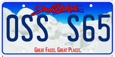 SD license plate 0SSS65