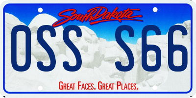 SD license plate 0SSS66