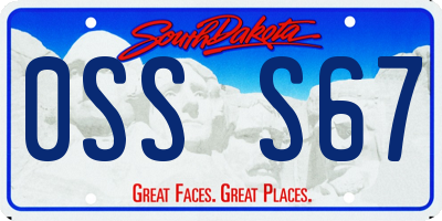 SD license plate 0SSS67