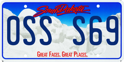 SD license plate 0SSS69