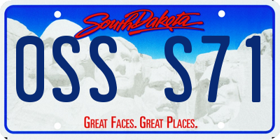SD license plate 0SSS71
