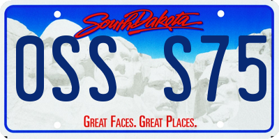 SD license plate 0SSS75