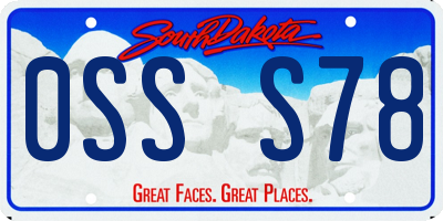 SD license plate 0SSS78